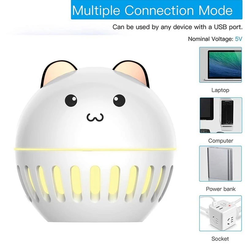 

Cute Hamster USB Aroma Diffuser for Essential Oil Cool Mist Mini Air Humidifier for Bedroom Kids, Color Night Light