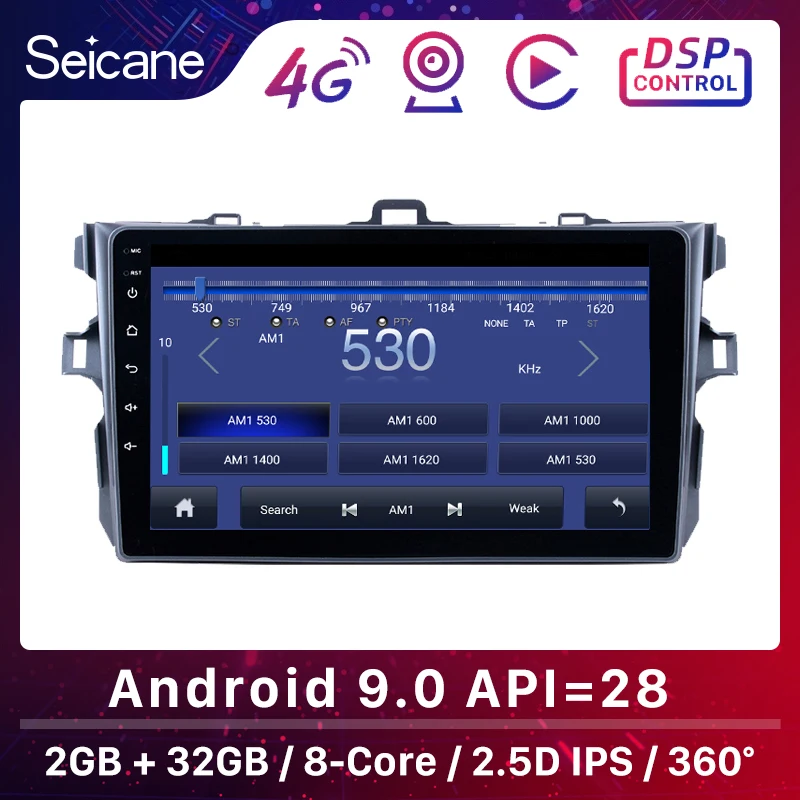 Seicane 9 дюймов 2 Din GPS навигация автомобильное радио для Toyota Corolla 2006 2007 2008 2009 2010 2011 2012