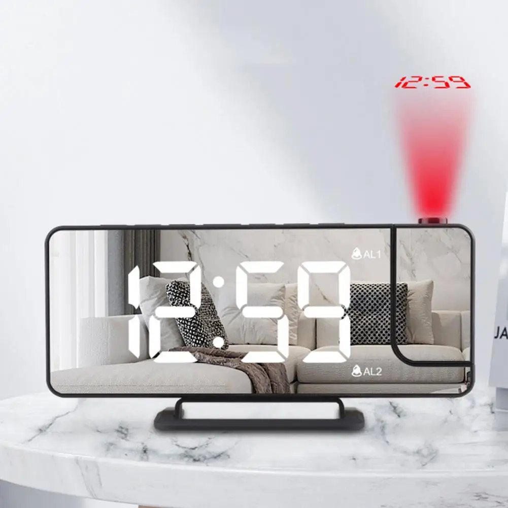 

Светодиодный цифровой будильник, часы, настольные электронные часы, USB пробуждение, FM-радио, проектор времени, прикроватный будильник