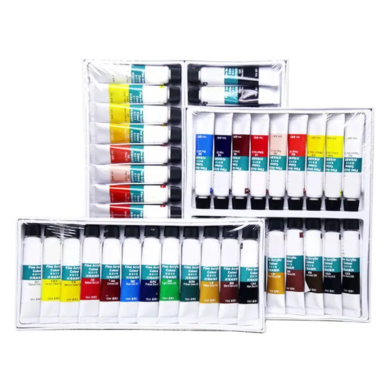 

12/18/24 Colors 10ML Tube Acrylic Paint set Art Painting Drawing Tools For Kids DIY Water-resistant