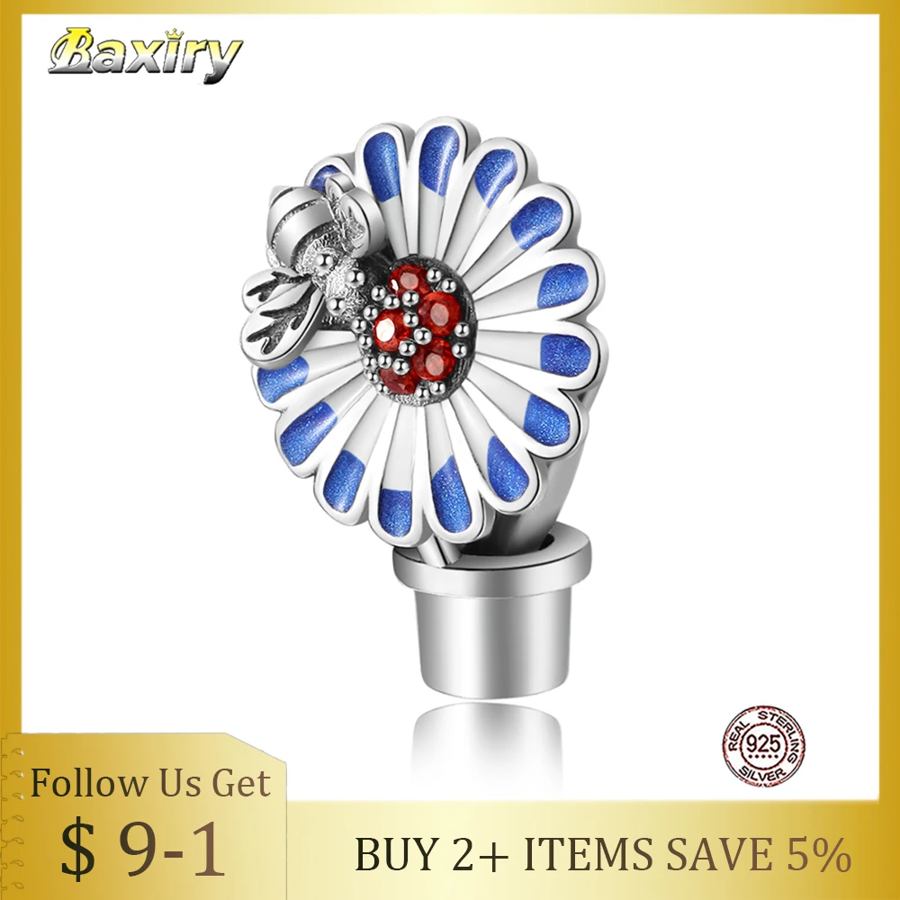 

New Sunflower Honeybee Bead 925 Sterling Silver Fit Charms Silver 925 Original 2020 Bracelets DIY Beads For Women Jewelry Making