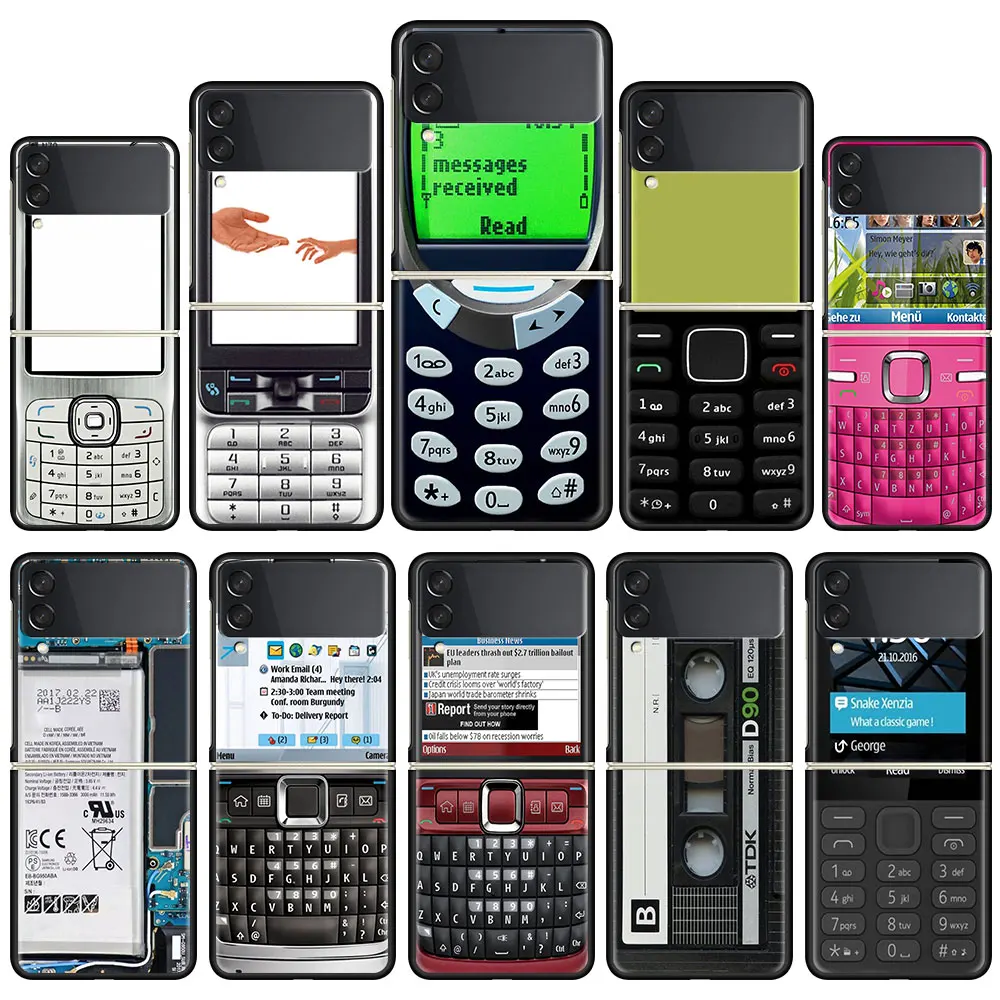 

Retro Camera Cassette Tapes Boombox Calculator Keyboard Case For Samsung Galaxy Z Flip 3 5G Fashion Z Flip3 Black PC Phone Coque