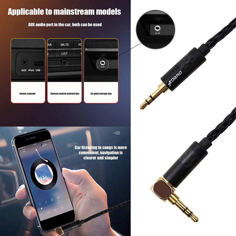 Кабель FDBRO 2020 угловой разъем 3 5 мм аудиокабель стерео кабель AUX штекер динамика