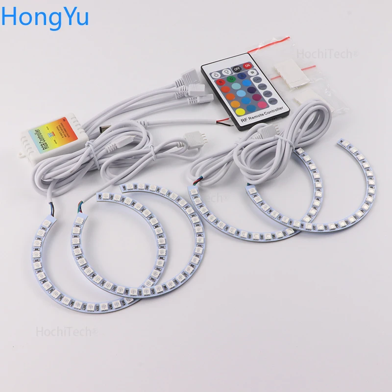 

Фара, разноцветная, разноцветная, RGB Проекция, глаза ангела, кольцевой глаз, DRL, Радиочастотный пульт дистанционного управления для Mazda 3 2002 2003 2004 2005 2006