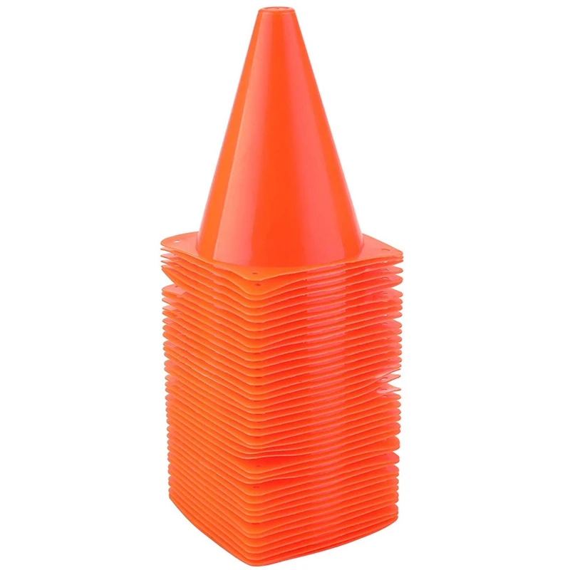 

36 Pack 7 Inch Plastic Traffic Cones Sport Training Cone Sets Field Marker Cones for Skate Soccer Agility Training & Physical Ed