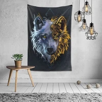 cut wolf wall tapestry animal large fabric tapestries farmhouse decor yoga beach towel mat 200x150 cm the size