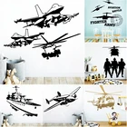 Новый дизайн вертолет солдат пароход виниловые наклейки на стену для детской комнаты украшения для мальчиков наклейки на стену Фотообои наклейки обои