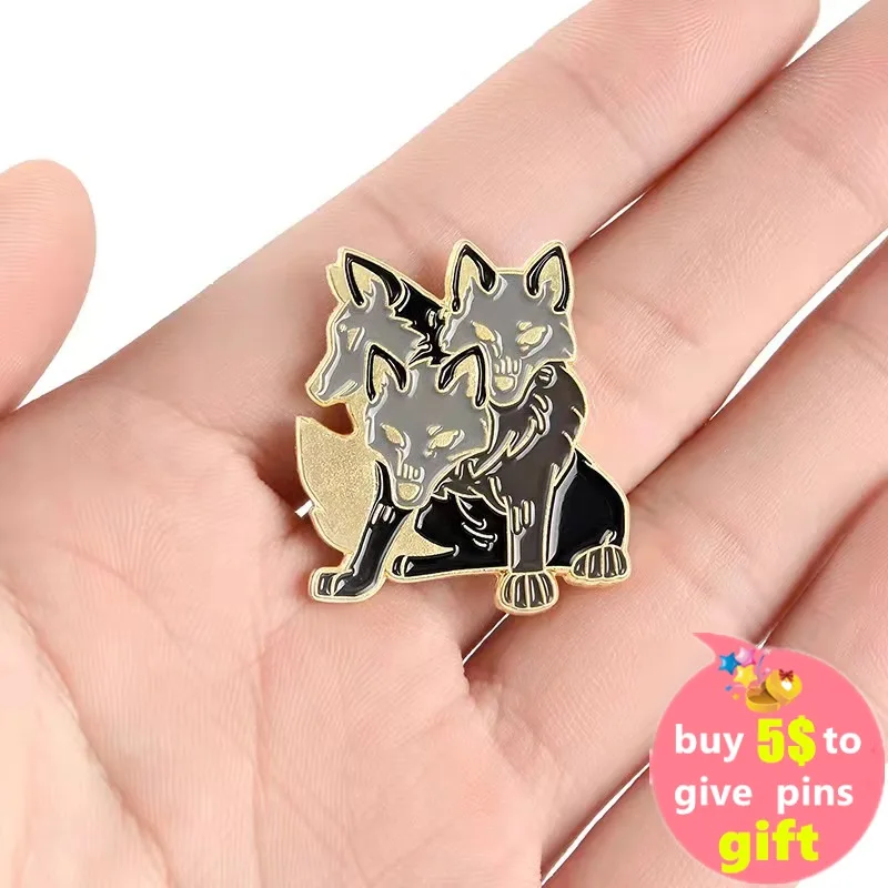 Cerberus Pins Античная греческая мифология Настраиваемая брошь Значки Металлическая кнопка Жесткий эмаль Подарки для друзей Ювелирные изделия Отправка на понижение.