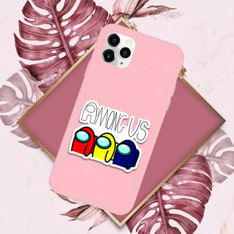 

Funny among us hot game Phone Case Candy Color for iPhone 11 pro XS MAX 8 7 6 6S Plus X 5S SE 2020 XR