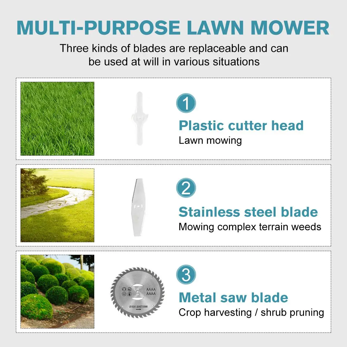 21V Garden Electric Grass Trimmer Cordless Lawn Mower Length Adjustable Bush Cutter Power Tools Compatible Makita Battery