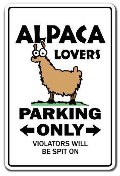 

Alpaca Lovers Parking Only Retro tin sign nostalgic ornament metal poster garage art deco bar cafe shop