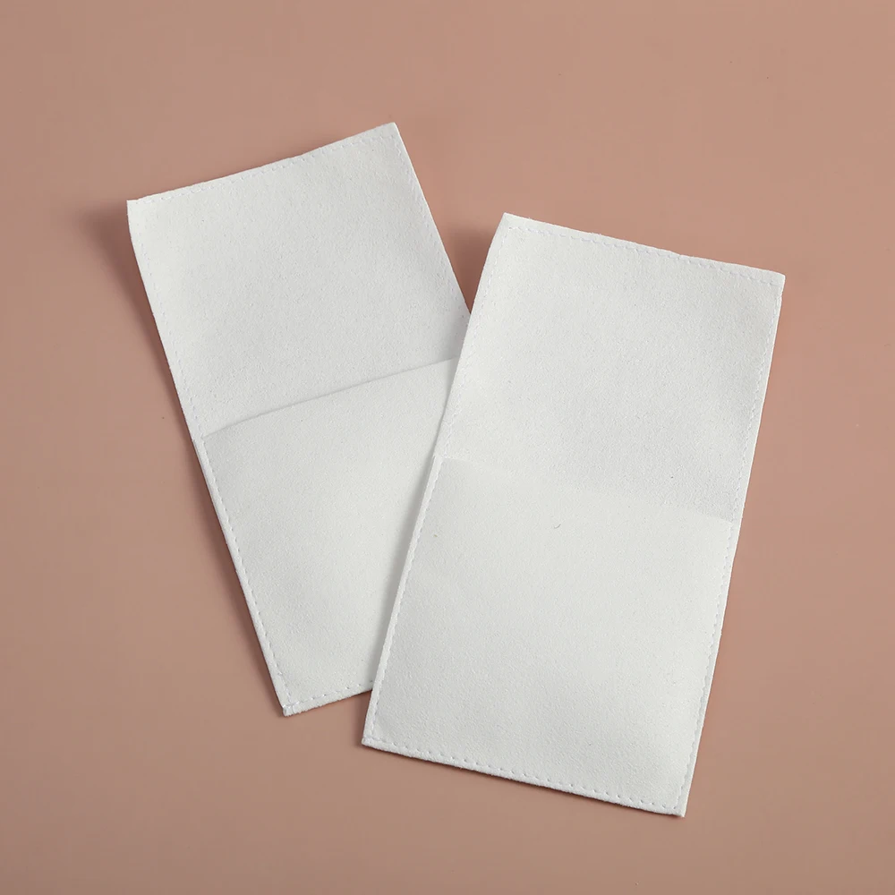 White Microfiber Velvet Bag Small Jewelry Pouches Presents Bags for Earrings Necklace Christmas Wedding Favor Pouch Gift Package