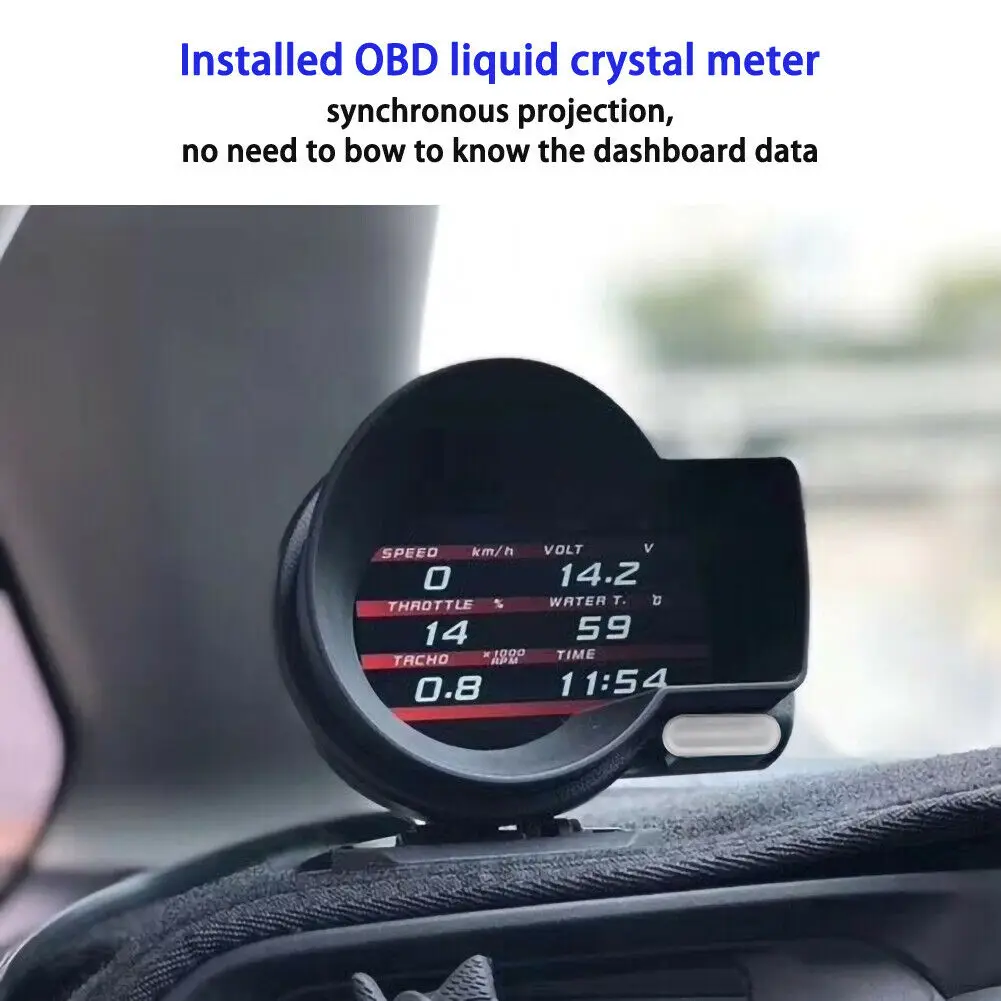 Универсальный Профессиональный HUD цифровой дисплей Автомобильный OBD Boost Gauge Напряжение Спидометр температура воды сигнализация диагностический инструмент