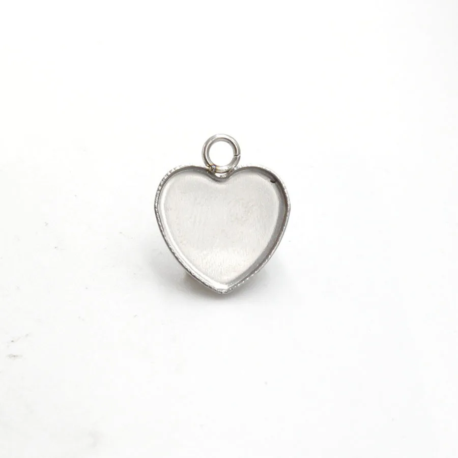 

Jaymaxi 13mm Love Heart Base Stainless Steel Love Cameo Dome Cabochon DIY Jewelry for Charm 20piece/lot