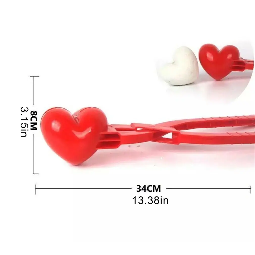

Toys Sport Creative Snow Snowball Maker Clip Maker Red Love Heart Shaped Snow Sand Mold Tool Winter Kid Valentines Day Gift Game