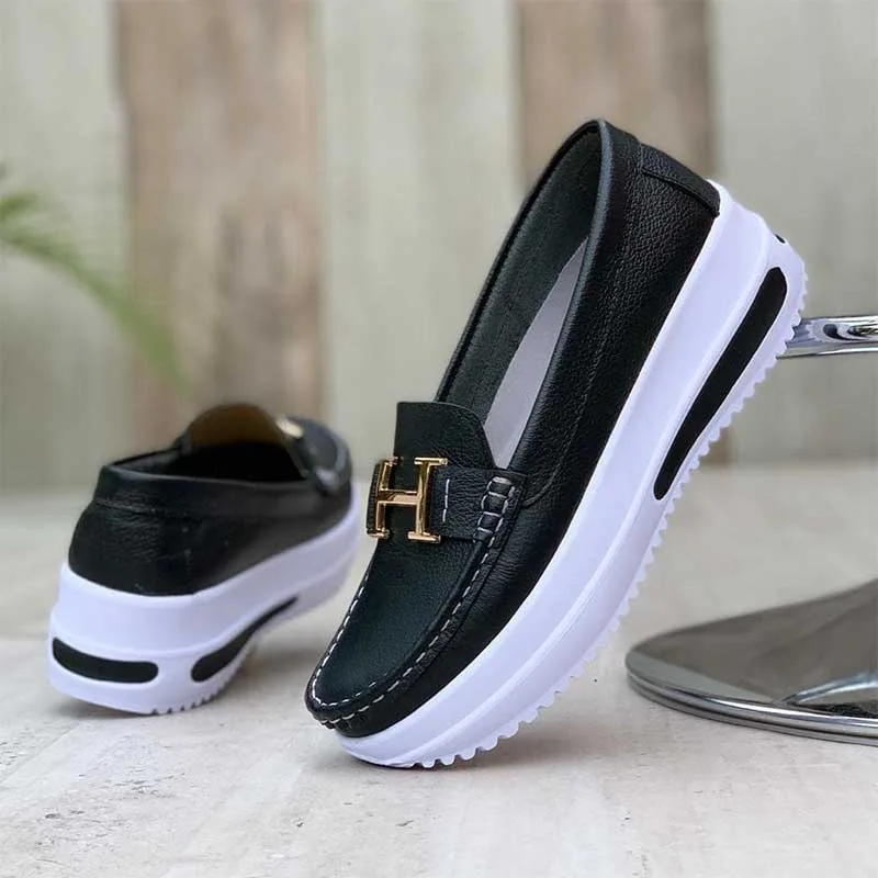 

2021 Women Fashion Vulcanized Sneakers Platform Solid Color Flats Ladies Shoes Casual Breathable Wedges Ladies Walking Sneakers