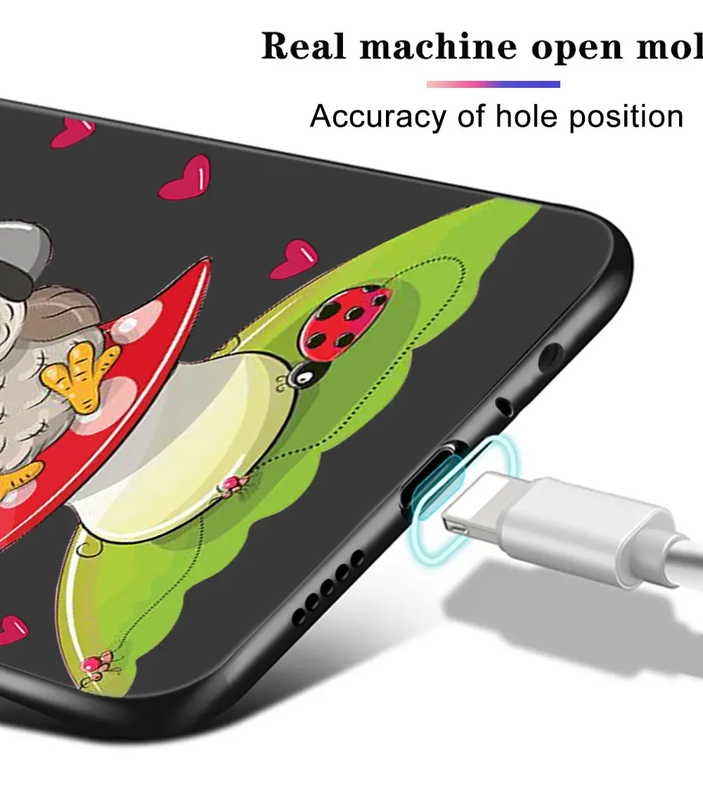 

Cute Owl Case For Xiaomi Redmi Note 9 8 7 10X 8T 6 Pro Mi Note 10 9 8 9T Pro SE A3 A2 Lite F1 Phone Cases Black Soft Cover Funda