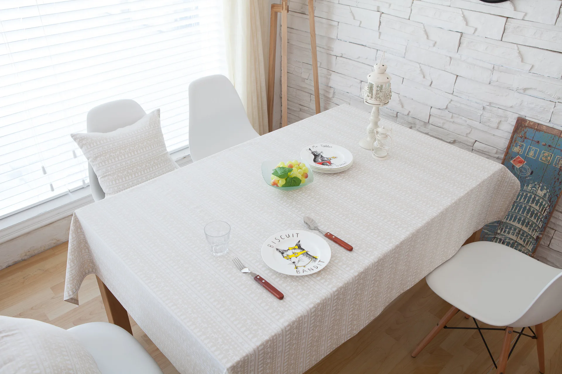 

Yaapeet Fawn Christmas Tablecloth Cotton and Linen Multi-purpose Garden Coffee Table Table Cloth Rectangular Easy To Clean