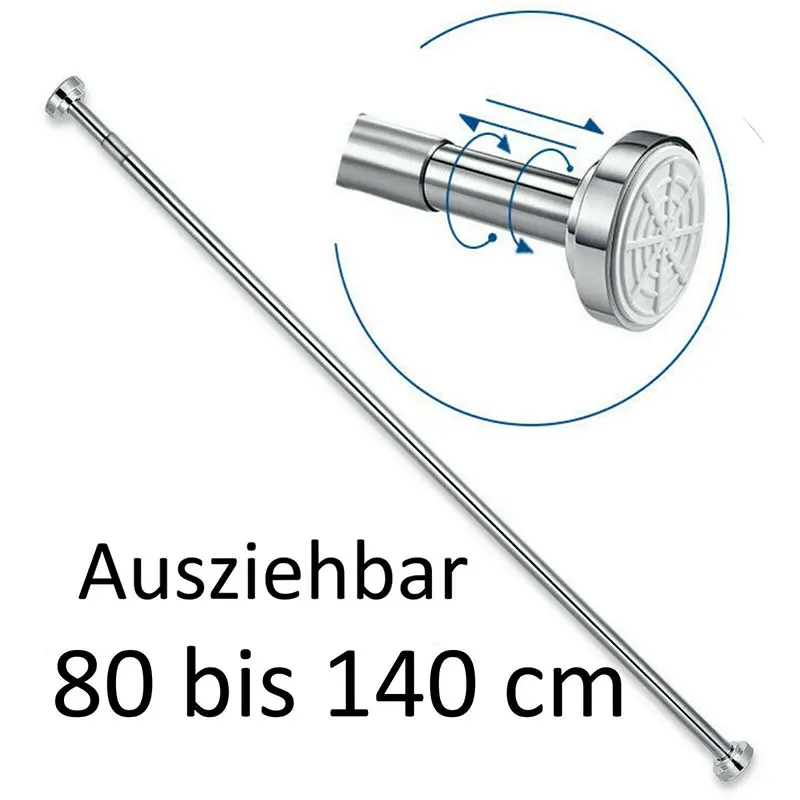 

Stainless Steel Spring Perforated Free Shower Curtain Rod Shower Rod Shower Curtain Rod Terminal Removable Without Drilling