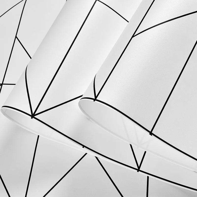 

Black White Geometric Wallpaper Room Decor Wall Paper