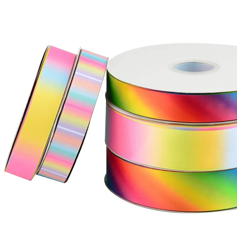 1 метр градиентная Радужная Полиэстеровая печатная корсажная лента Женская