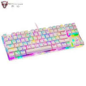 motospeed edition mechanical keyboard 87 keys red switch gaming keyboards for gamer tablet desktop russian sticker free global shipping