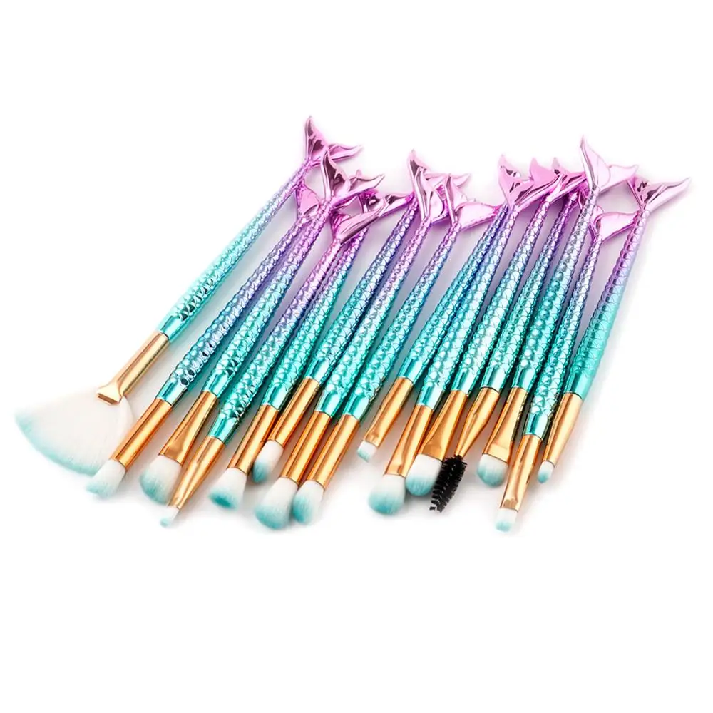 15pcs 10 шт. набор кистей для макияжа Профессиональная основа тени для век консилер косметические инструменты набор кистей для макияжа Pincel Maquiagem - Handle Color: 15pcs