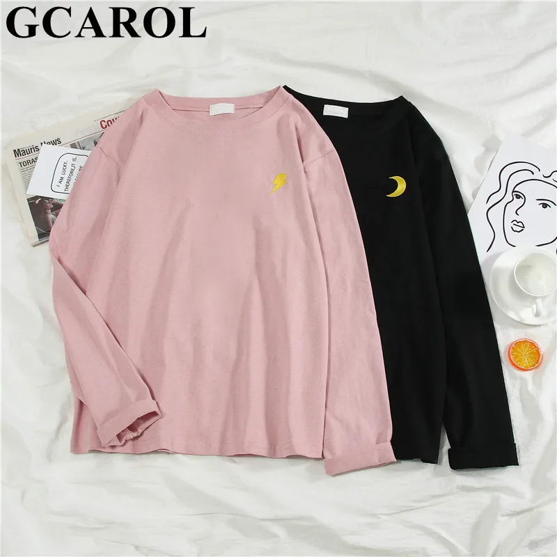GCAROL летний Harajuku Конфеты Футболка Drop Shoulder Appliques над размеры Kawaii футболки для девочек конфеты плюс M-2XL Топы корректирующие