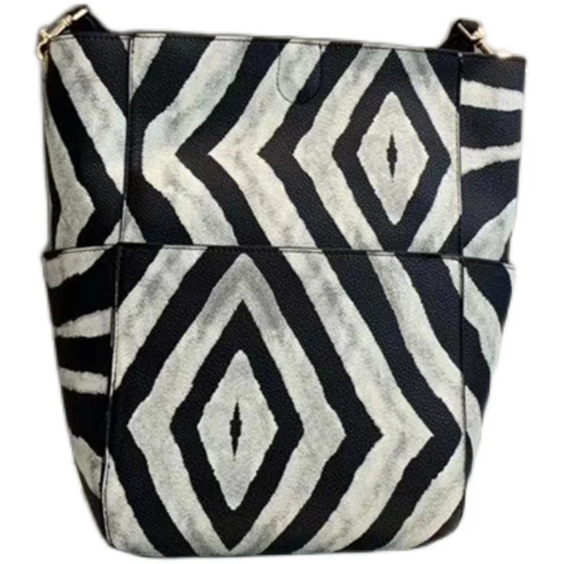 

Zebra Pattern Big Capacity Women's Single Shoulder Bucket Bag 2020 New Trendy Retro Style Handbag Ladies Genuine Leather Handbag