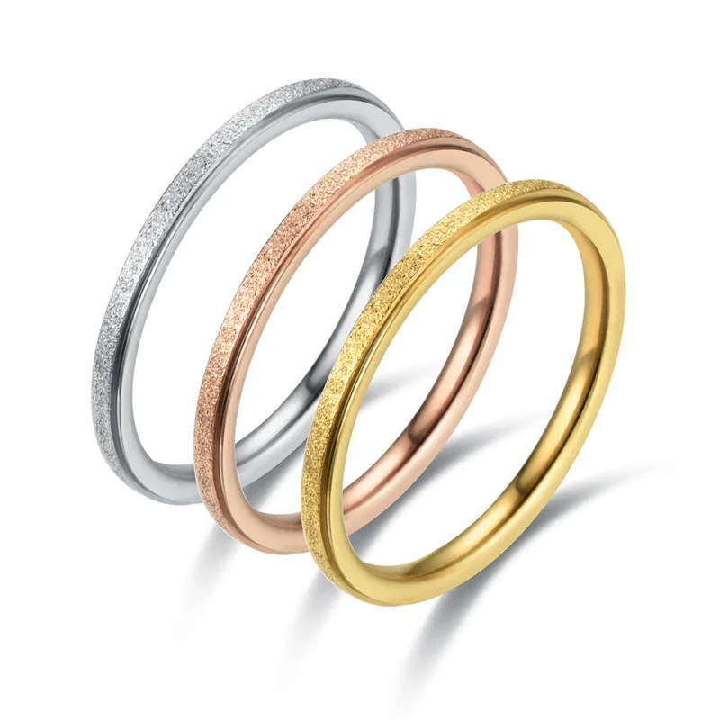

VOERYNT Fashion Jewelry Stainless Steel Rings For Women Wedding Ring Couple Jewelry Gift DC001