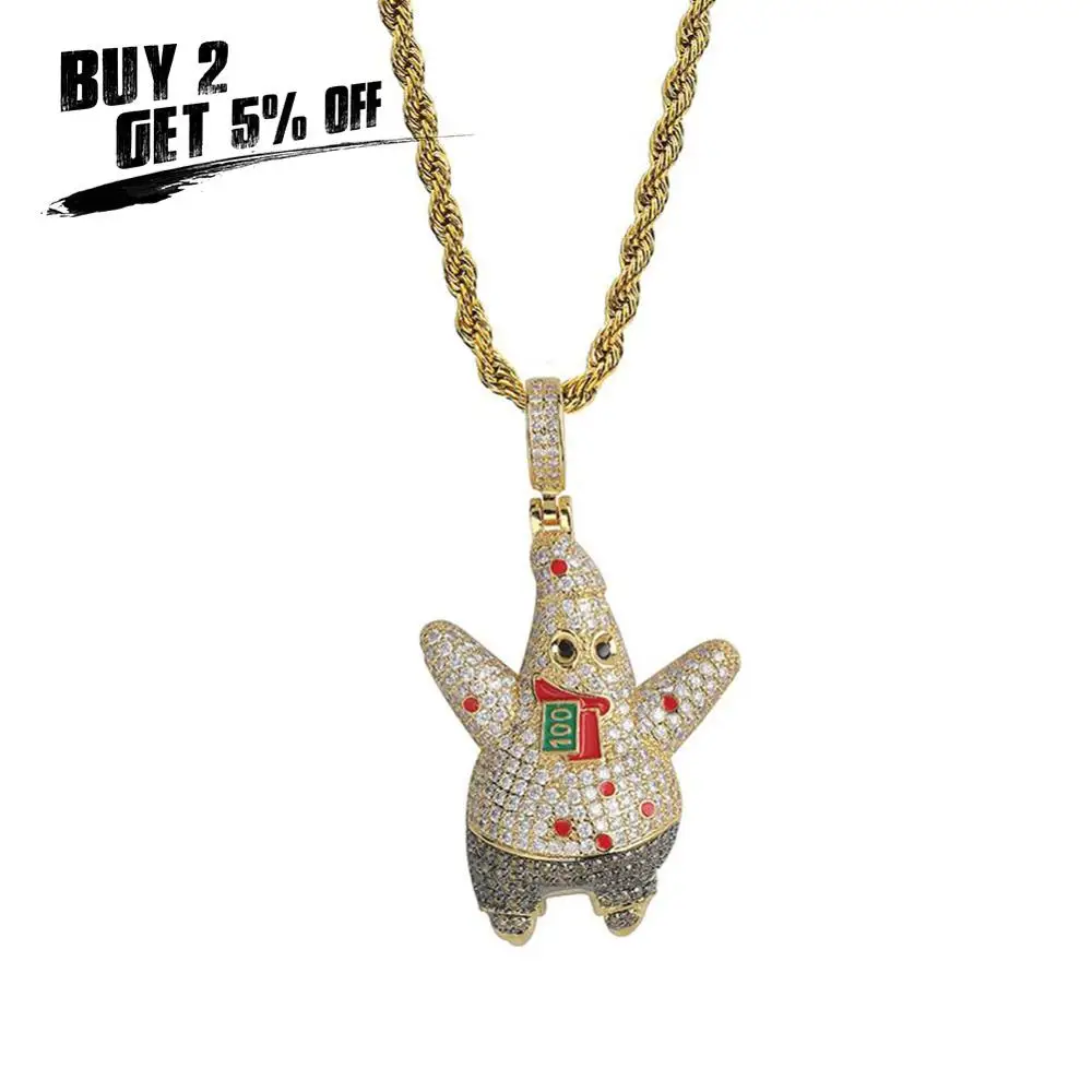 Новое ожерелье JINAO с кулоном в виде ледяной звезды Патрика украшение стиле