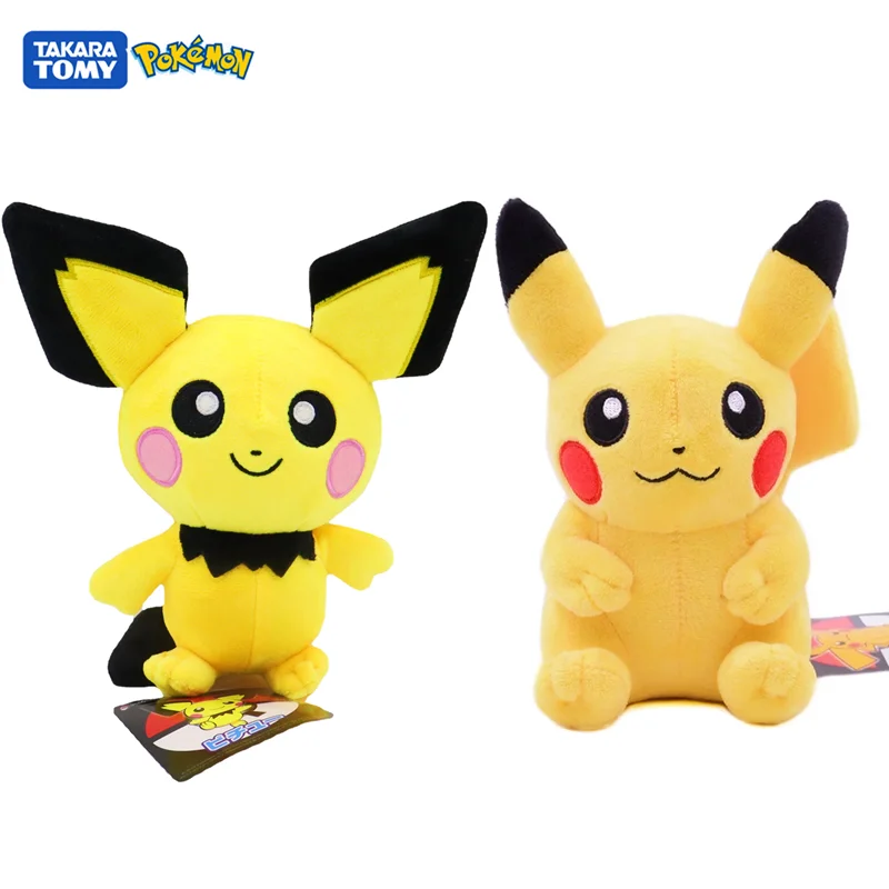 

Pokemon 20CM Plush Pikachu Dolls Kawaii Anime Pokémon Pichu Keychain Pendant Kawaii Short Stuffed Toy Cartoon Girl Birthday Gift