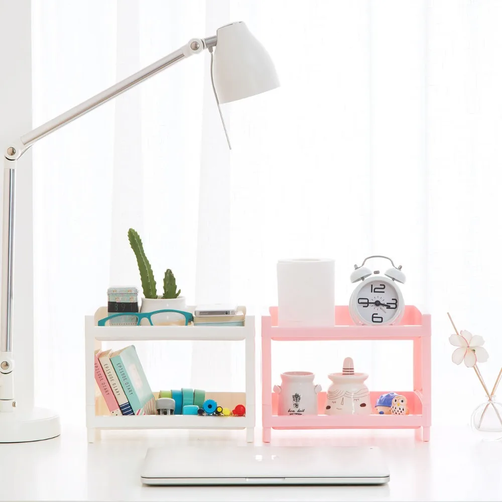 

Japanese-style desktop plastic shelf multi-layer stationery storage box bathroom cosmetic shelf vanity storage rack