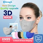 Маска Elough 3D KN95, черная одноразовая маска fpp2, 4 слоя