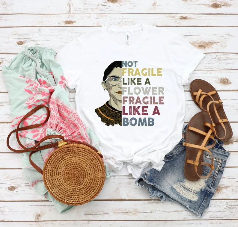 

RBG Shirt,Ruth Bader Shirt,Fragile Like A Flower A Bomb Ginsburg Shirt Ginsberg Shirt,Notorious RBG,I Dissent Feminist Shirts