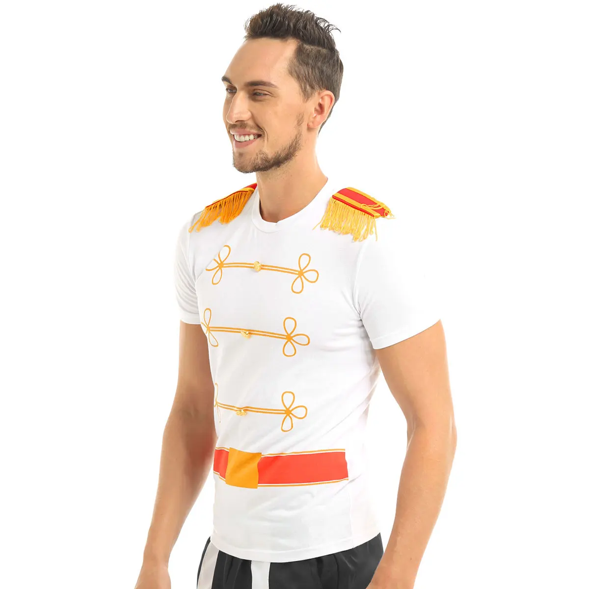 Мужской костюм Королевский Принц для косплея на Хэллоуин с круглым вырезом и