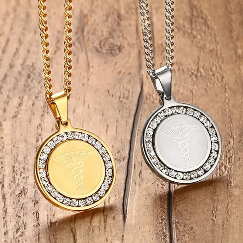 EyeYoYo монета медаль Zircon медицинский ожерелье с подвеской со знаком волшебная