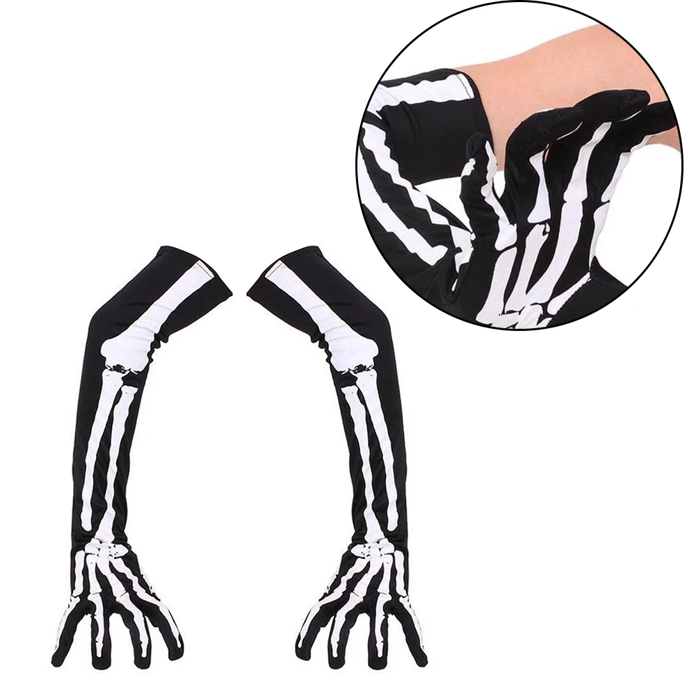 1 пара в виде скелета на Хэллоуин перчатки косплей костюм вечерние длинные руки