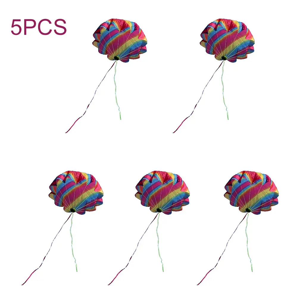 

5pcs Gift Kids Free Flight Hand Throw Parachute Toy Outdoor Toddle Sports Adults Play Game Flying Educational Boys Girls