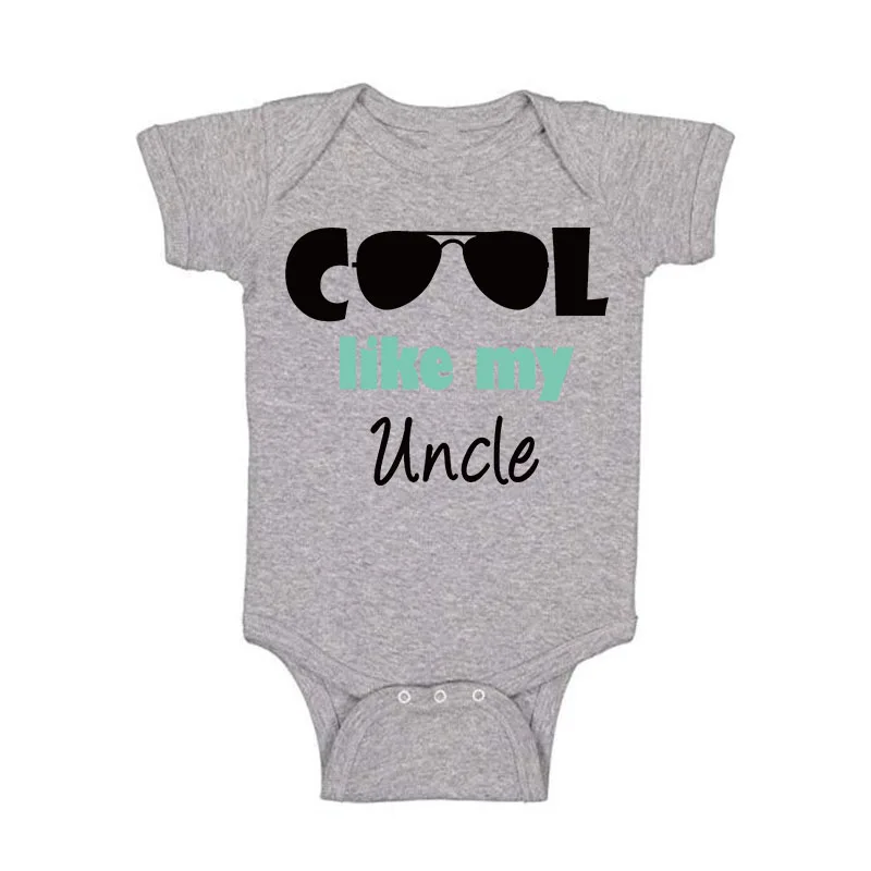 gray cool like aunt Culbutomind новорожденная девочка, одежда для детей с рисунком тети, Милый хлопковый короткий наряд с комбинезоном, Подарок Для Тети - Цвет: gray cool like aunt