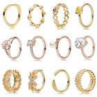 100% S925 Стерлинговое Серебро подарок на день матери очаровательное кольцо Европейский Поп Стиль Оригинальное Высокое качество 1:1 модные ювелирные изделия DIY