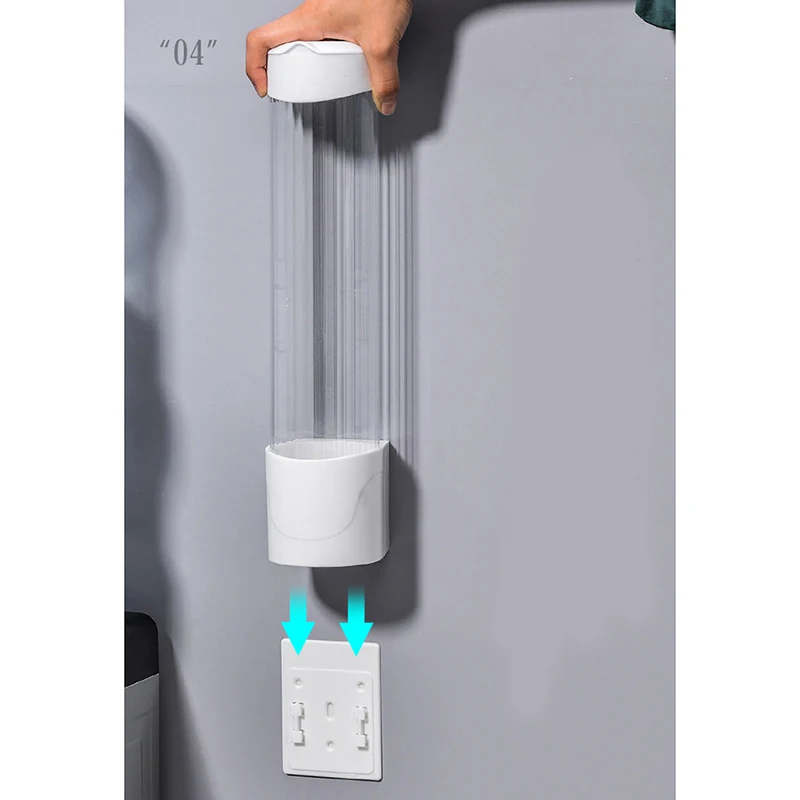 

Disposable Paper Cups Dispenser Plastic Cup Holder For Water Dispenser Wall Mounted Automatic Cup Storage Rack Cups Container