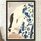 Настенное искусство, Японская женщина, мытье волос, холст, живопись, модульные картины укиё-э, украшение для дома, спальня, ито шиньсуй, Постер, подарок