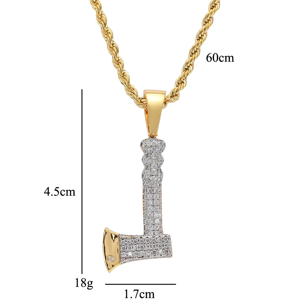 Ожерелье в стиле хип-хоп с имитацией бриллианта и фианитами |