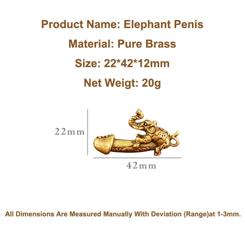 Мужской брелок со слоном из твердой латуни подвеска для автомобиля пенис
