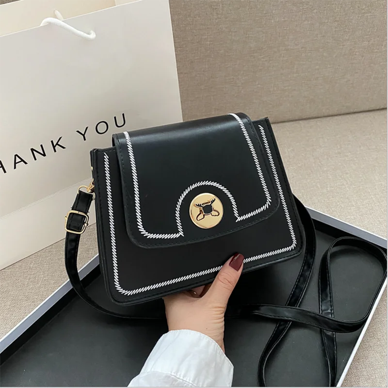 

2020 new fashion women's leather bag simple foreign style single shoulder bag leisure versatile messenger bag advanced sense of