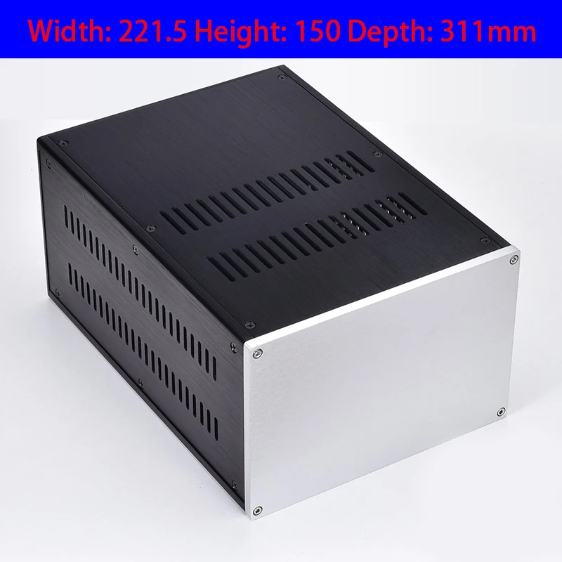 

KYYSLB 221.5*150*311mm Multi-purpose No. 1 All aluminum Amplifier Chassis Box House DIY with Cooling Holes Amplifier Case Shell