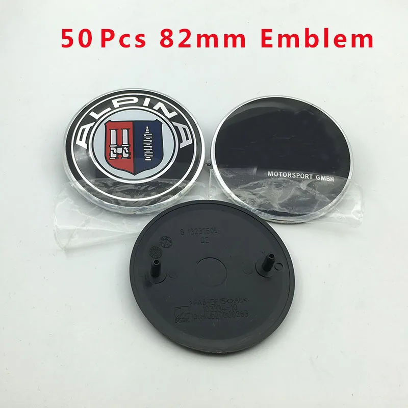 

50pcs For Body KIT E60 E90 F10 F30 F15 E63 E64 82mm ABS Car front bonnet logo boot label trunk badge Auto hood emblem caps