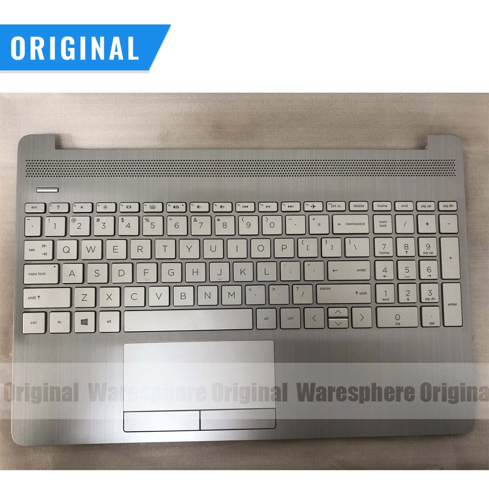 

New Original for HP 15-DW 15S-DU 15S-DY TPN-C139 Palmrest with Backlit keyboard Top Upper Case L52022-001 Silver