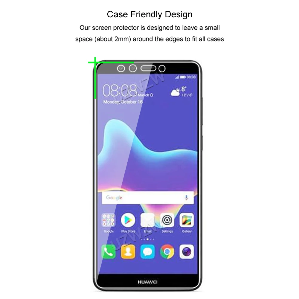 Закаленное стекло для Huawei Y9 2018 прозрачная защитная пленка HD 0 3 мм Твердость 9H